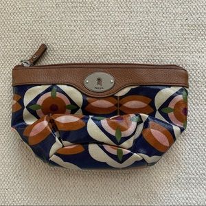 Fossil Kep Per Zip Coated Canvas Floral Pouch